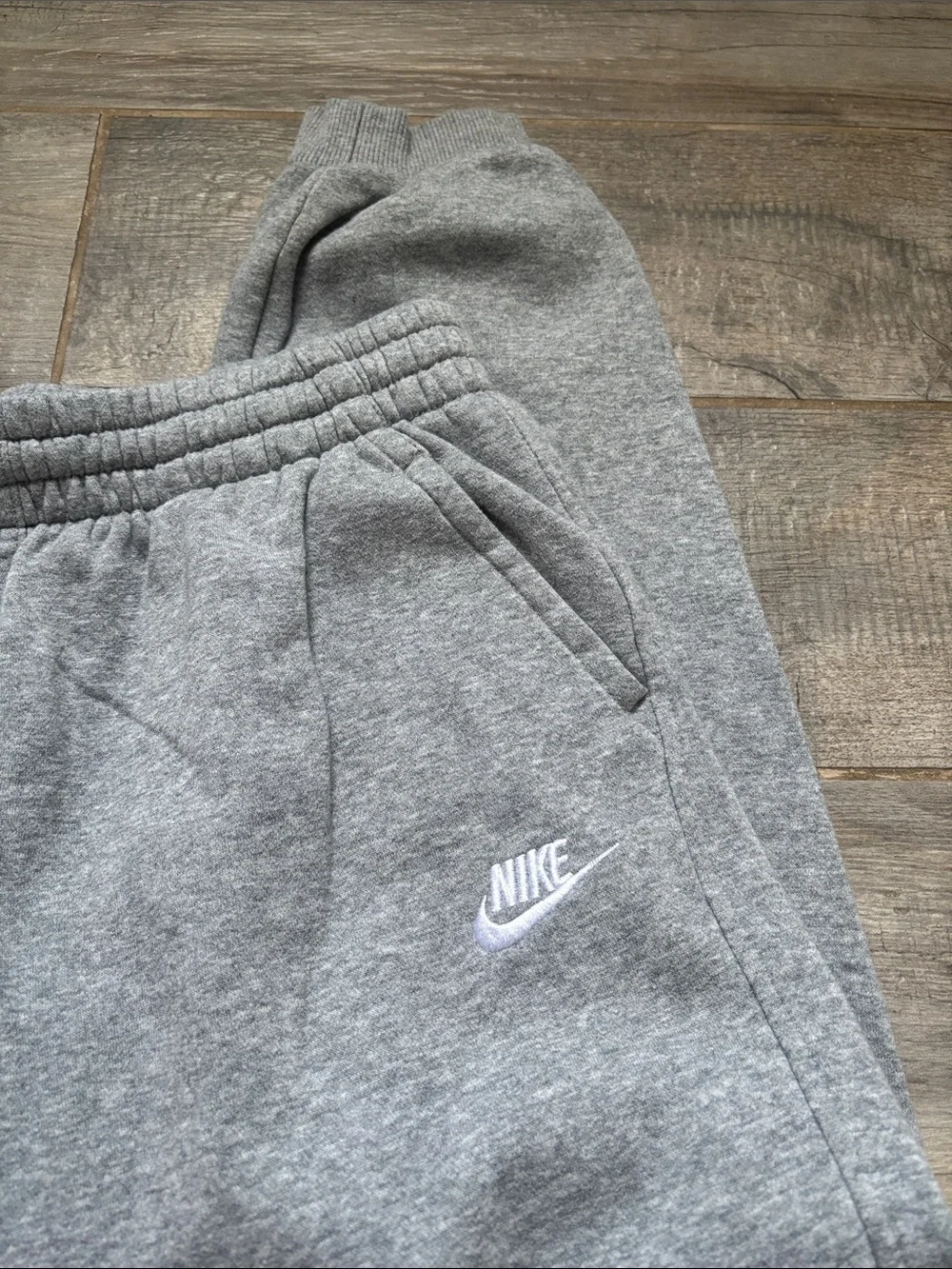 Nike Kids Grey Fleece Joggers with Logo